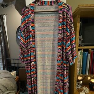 NWT Sunshine and Rodeo XL Leopard/Colorful Short Sleeve Duster